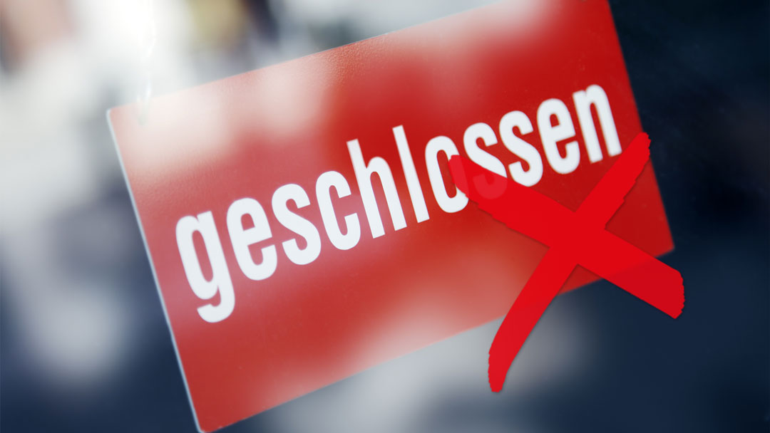 Grafik: Durchgestrichenes Schild 'Gechlossen'